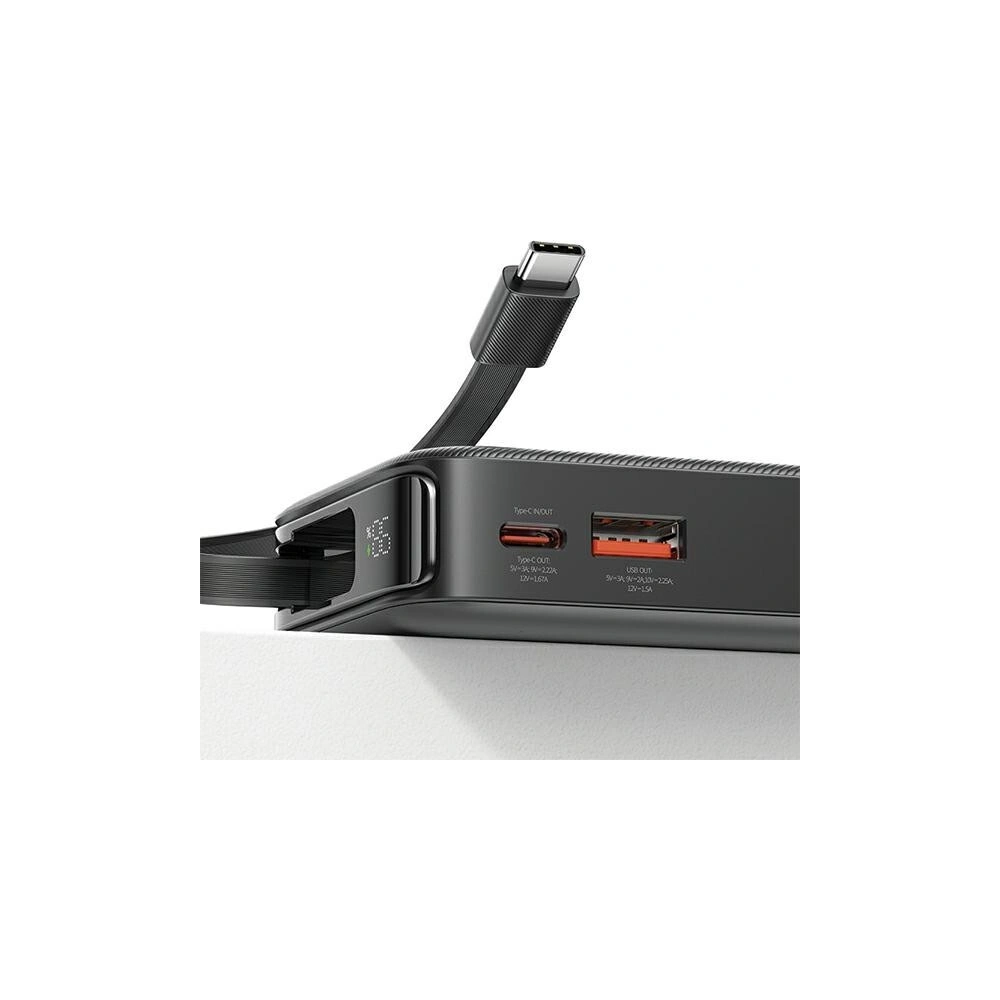 Powerbank USAMS 10000 mAh PD 20W Fast Charge XY Series  + kabel USB-C czarny/black