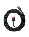 Lightning USB kábel Baseus Cafule 2,4A 1m (fekete-piros)
