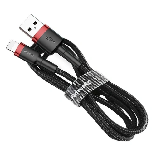 Kup Kabel Lightning USB Baseus Cafule 2,4A 1m (czarno-czerwony) - BSU776BLKRED - {ean13} - Sklep Home Screen