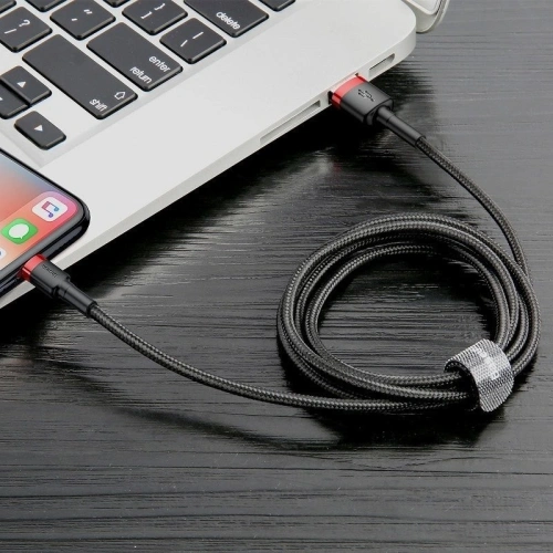 Kup Kabel Lightning USB Baseus Cafule 2,4A 1m (czarno-czerwony) - BSU776BLKRED - {ean13} - Sklep Home Screen