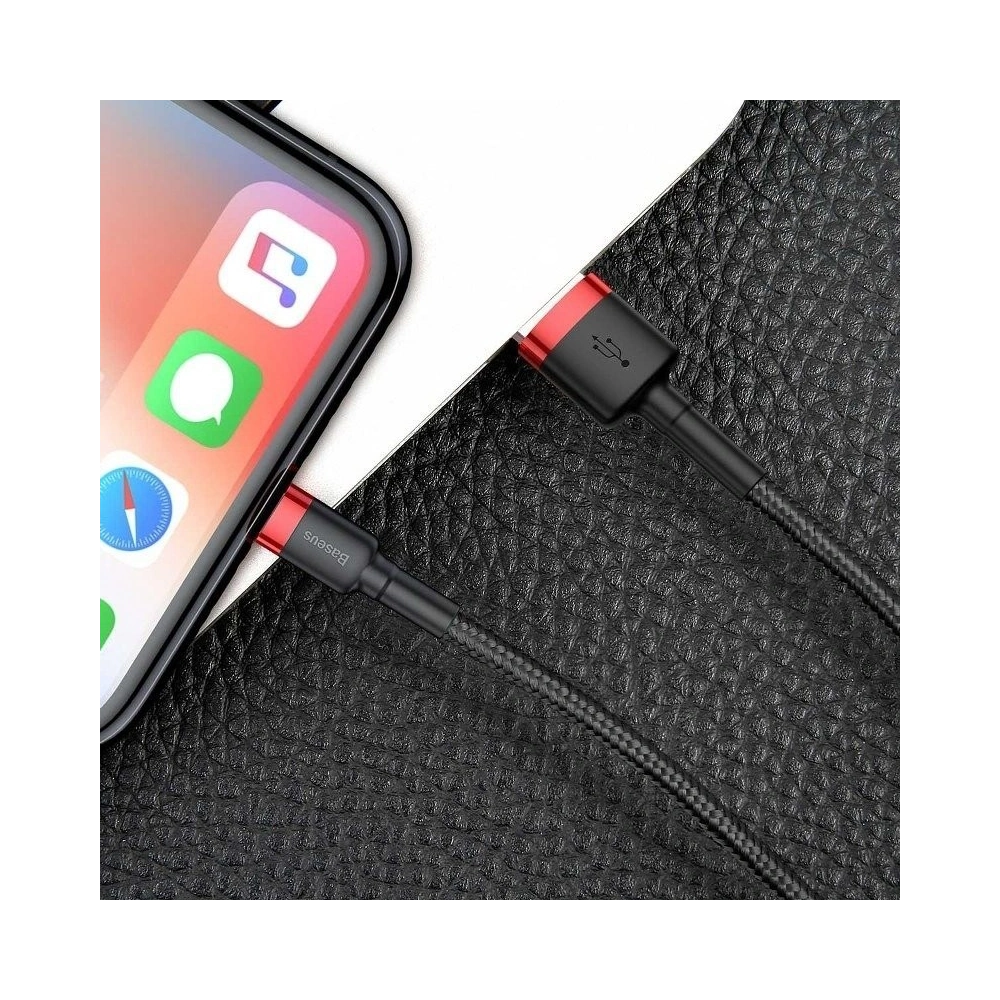 Kabel Lightning USB Baseus Cafule 2,4A 1m (czarno-czerwony)