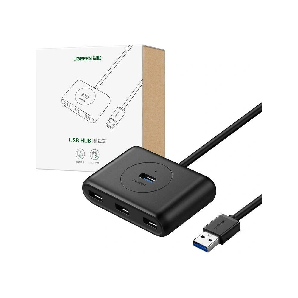 Adapter UGREEN CR113 USB-A / 4xUSB-A 3.0 5Gbps 1m czarny