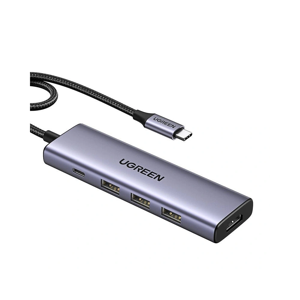 Adapter UGREEN CM511 USB-C / 3xUSB-A 3.0 5Gbps, HDMI 4K60Hz, USB-C PD 100W srebrny
