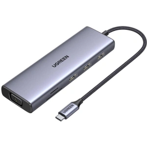 Kup UGREEN USB-C Adapter / CM498 3xUSB-A 3.0, USB-C PD 100W, HDMI 4K30Hz, VGA, RJ45, SD/TF grau - UGR1864 - {ean13} - Sklep Home Screen