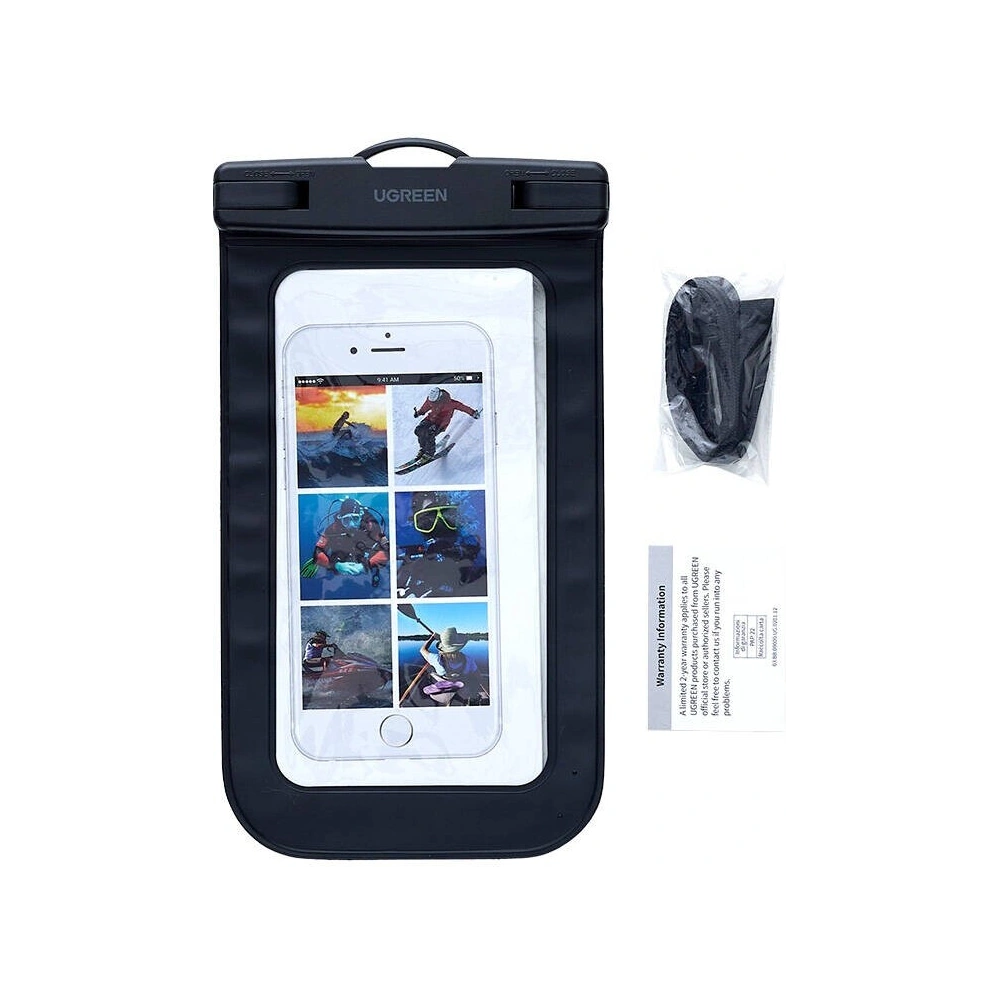 Etui wodoodporne na telefon UGREEN LP716, IPX8 czarne