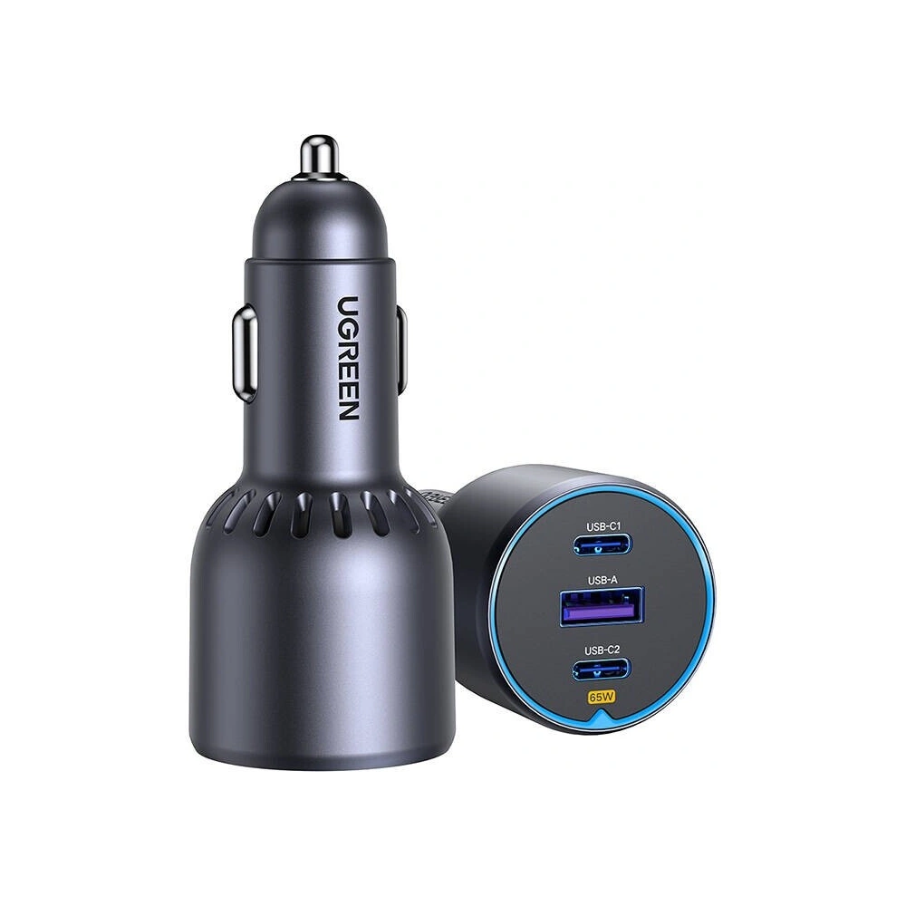 Ładowarka samochodowa UGREEN EC703 USB-A, 2xUSB-C, 75W czarna