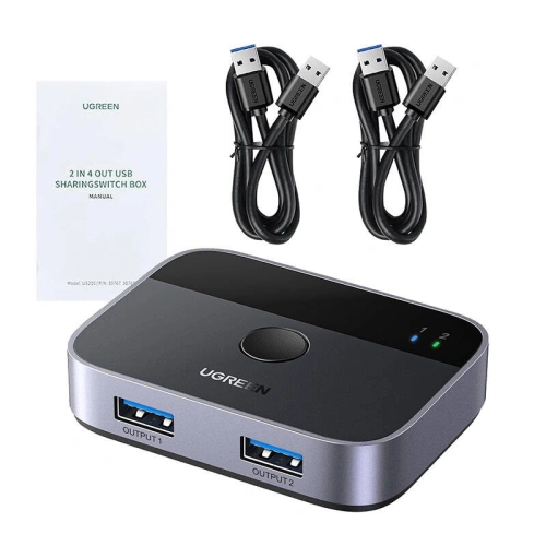 Kup Comutator USB-A 3.0 (2x2) UGREEN CM757, 5 Gbps + 2x cablu USB-A 1.5m - UGR1875 - {ean13} - Sklep Home Screen