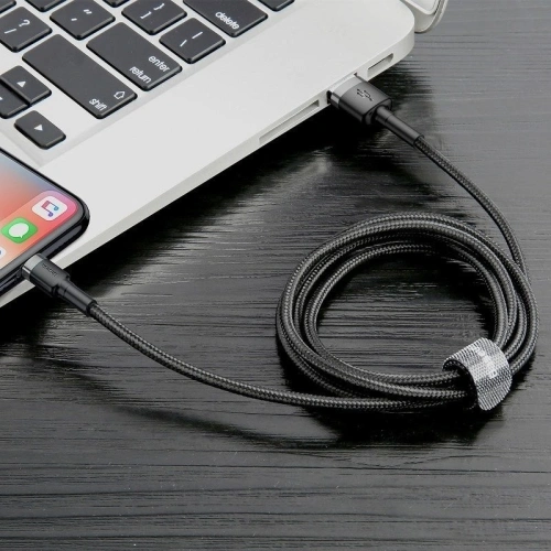 Kup Lightning USB kábel Baseus Cafule 2,4A 0,5m (szürke-fekete) - BSU777GRYBLK - {ean13} - Sklep Home Screen