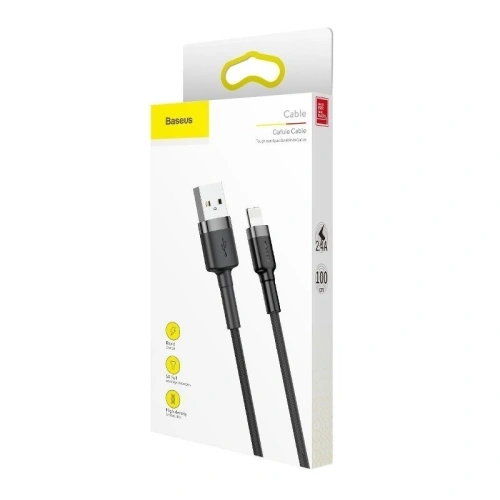 Kup Lightning USB kábel Baseus Cafule 2,4A 0,5m (szürke-fekete) - BSU777GRYBLK - {ean13} - Sklep Home Screen