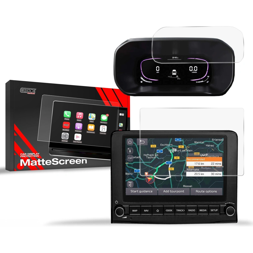 Folia matowa GrizzGlass CarDisplay Protection do Kia Stonic 8" 2022-2023 [2w1]