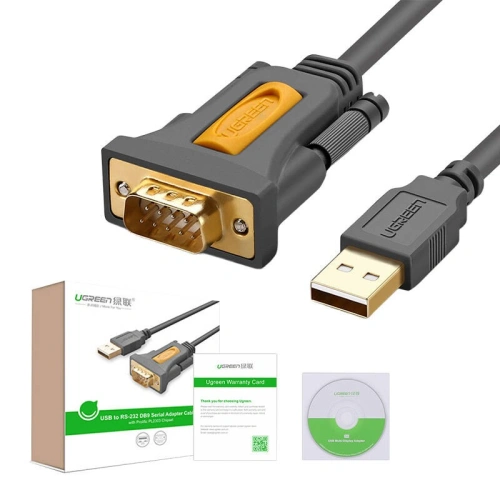 Kup UGREEN CR104 USB-A zu DB9 RS-232 Kabel, 2m schwarz - UGR1881 - {ean13} - Sklep Home Screen