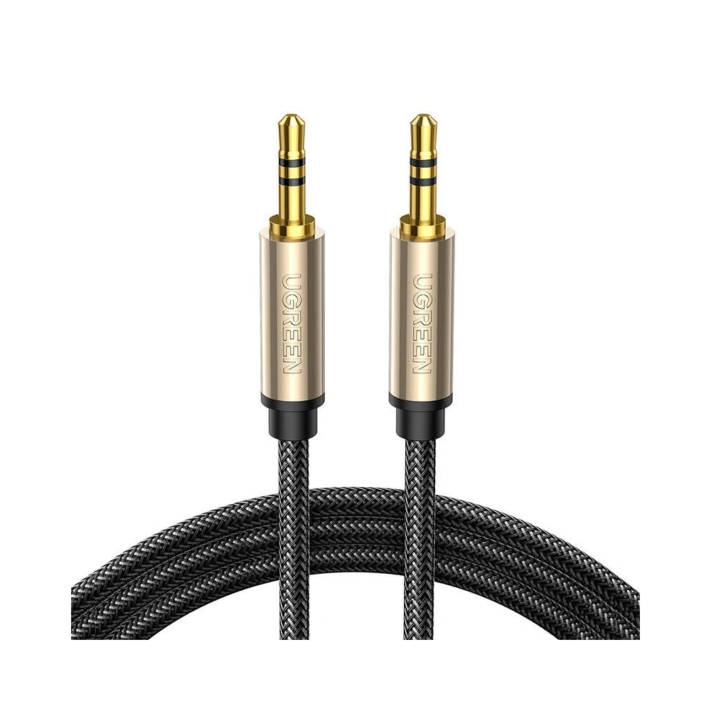 Kabel UGREEN AV125 AUX mini jack 3.5mm pozłacany, 3m (szary)