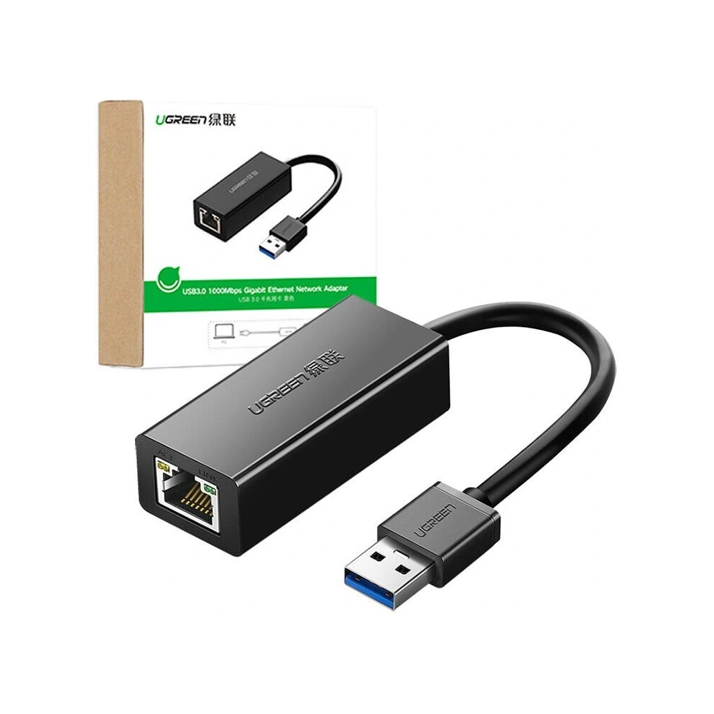 Adapter sieciowy UGREEN CR111 USB-A do RJ45 Gigabit Ethernet czarny