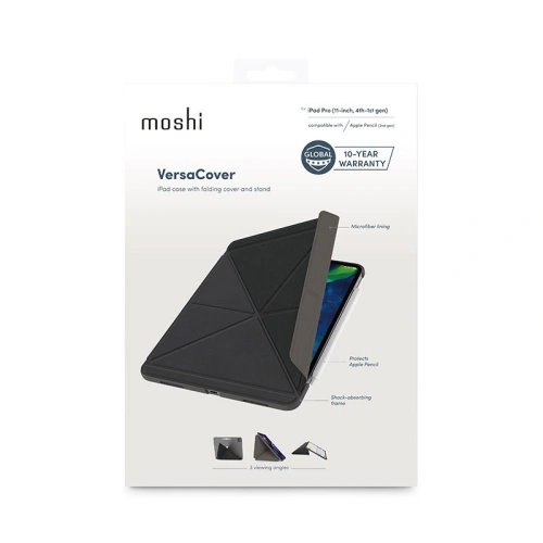 Buy Moshi VersaCover Apple iPad Pro 11" 2024 (5 gen) (Charcoal Black) - MOSH328 - {ean13} - Home Screen Store Europe