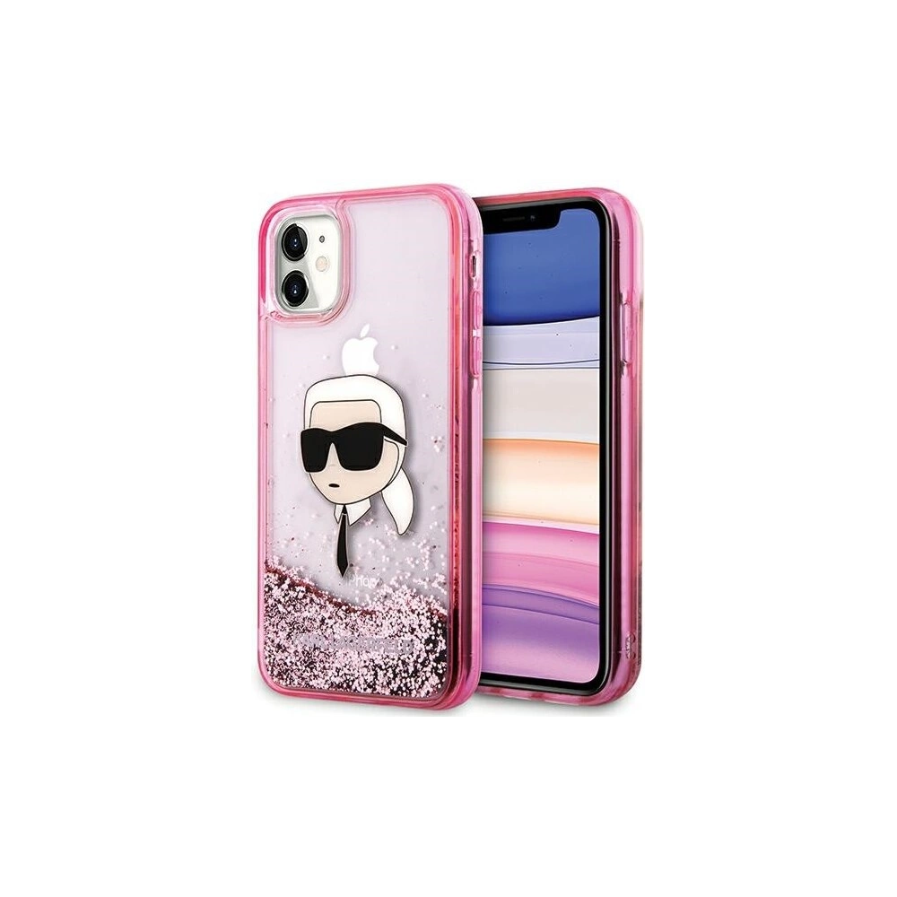 Etui Karl Lagerfeld KLHCN61LNKHCP Apple iPhone 11/XR hardcase Glitter Karl Head różowy/pink