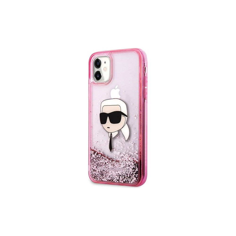 Etui Karl Lagerfeld KLHCN61LNKHCP Apple iPhone 11/XR hardcase Glitter Karl Head różowy/pink