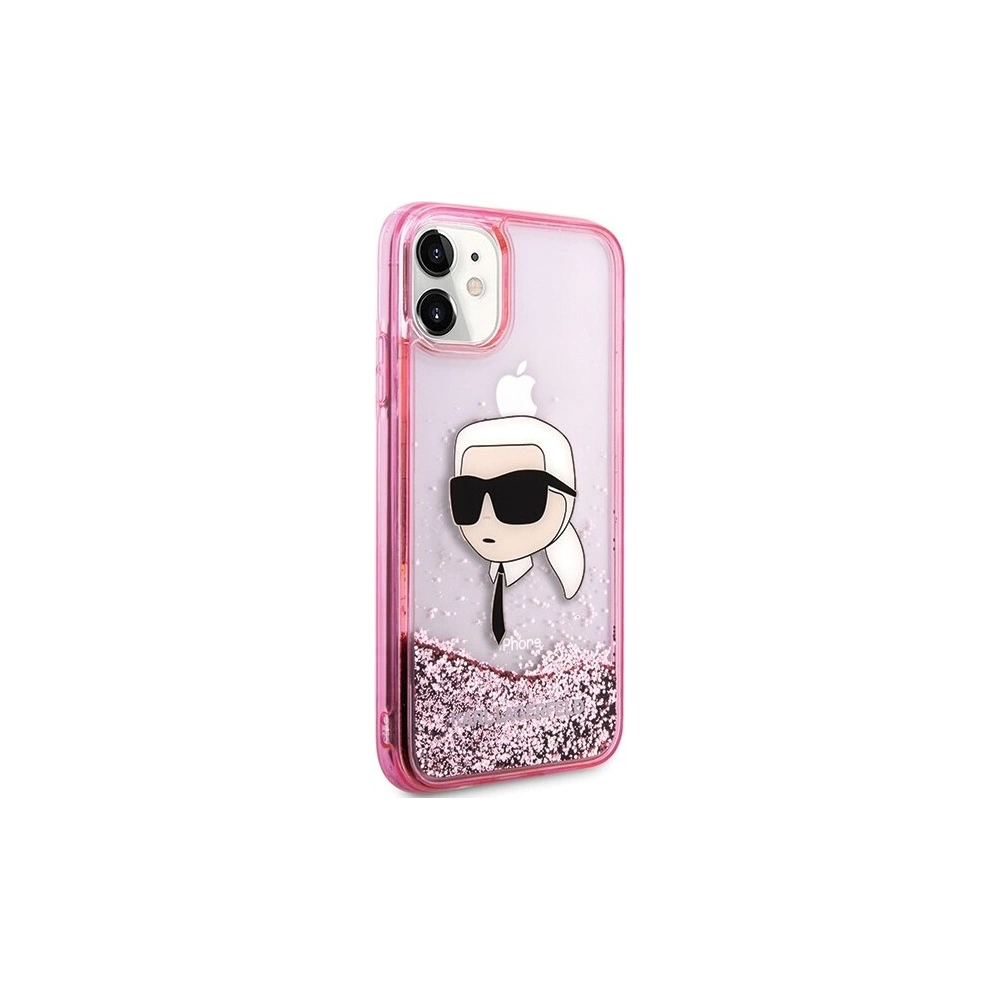 Etui Karl Lagerfeld KLHCN61LNKHCP Apple iPhone 11/XR hardcase Glitter Karl Head różowy/pink