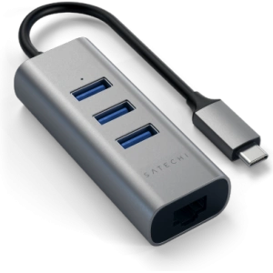 Kup Adapter Satechi Aluminium Hub 2in1 USB-C / 3xUSB-A, Ethernet space grau - STH152 - {ean13} - Sklep Home Screen