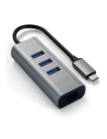 Adapter Satechi Aluminium Hub 2in1 USB-C / 3xUSB-A, Ethernet gri închis