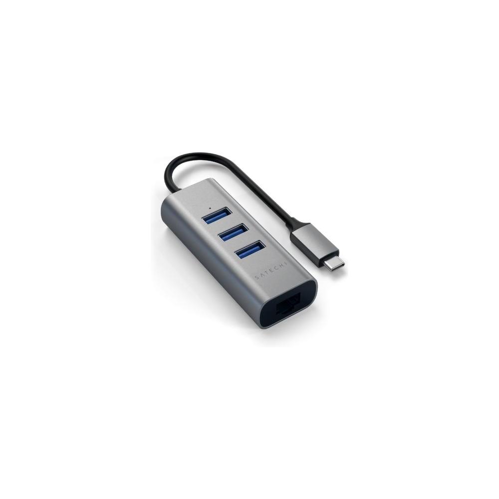 Adapter Satechi Aluminium Hub 2in1 USB-C / 3xUSB-A, Ethernet space gray