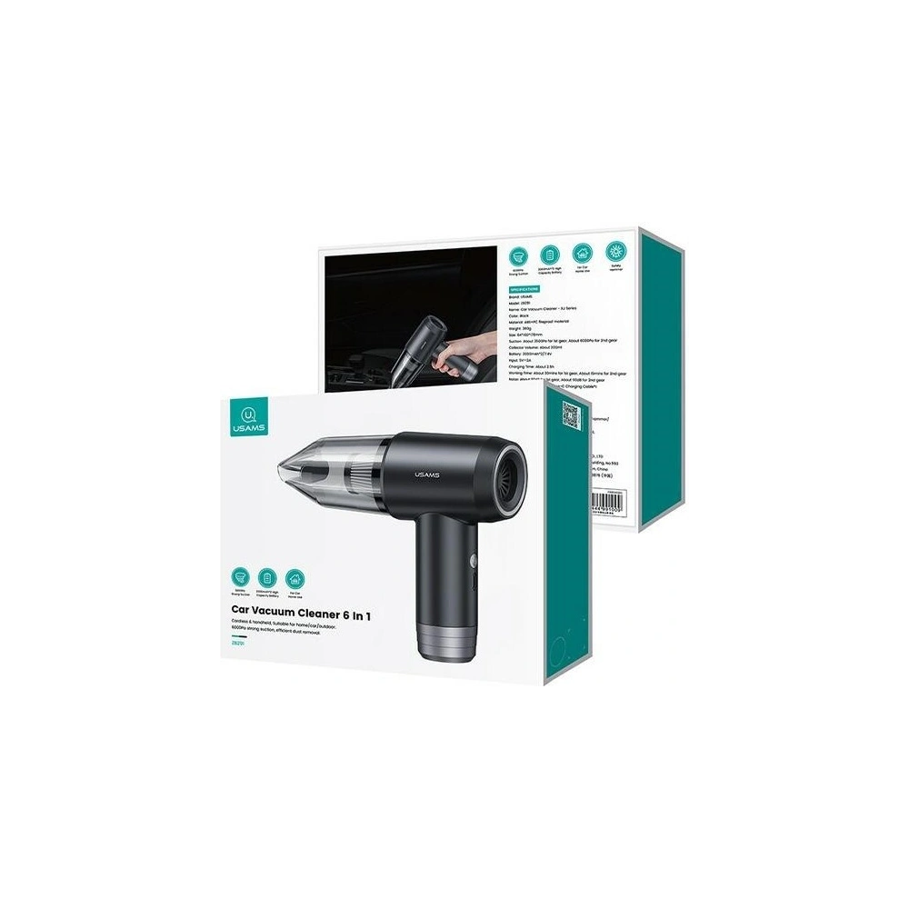 Odkurzacz samochodowy 6w1 USAMS US-ZB291 XJ Series czarny/black - Sprzątanie i dezynfekcja - Usams