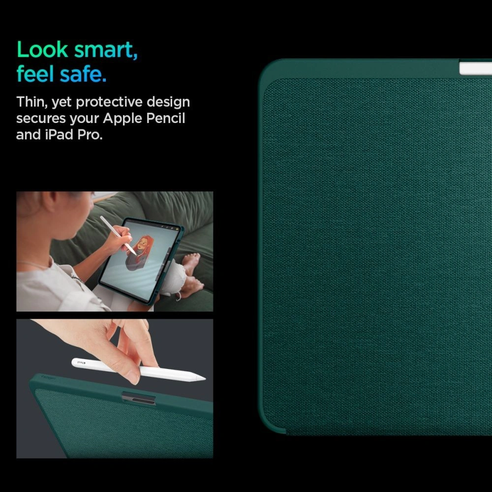 Etui Spigen Urban Fit Apple Apple iPad Pro 13" 2024 (7. generacji) Midnight Green - iPad Pro 13" 2024 (7. generacji) - Spigen