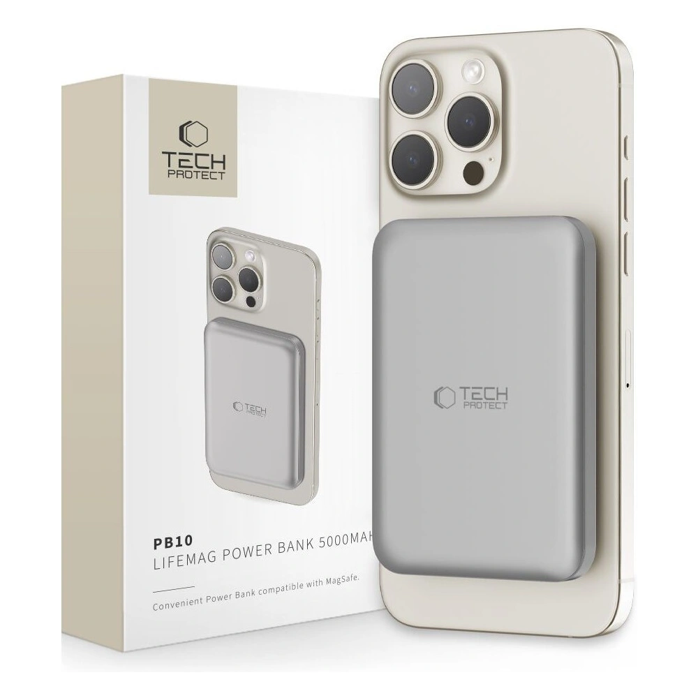 Powerbank Tech-Protect PB10 LifeMag MagSafe 5000mah Titanium - Powerbanki - Tech-Protect