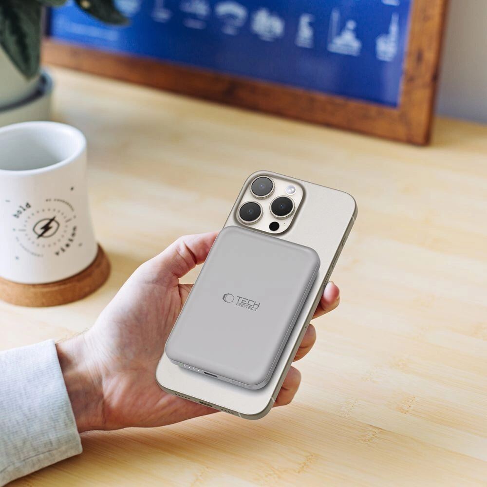 Powerbank Tech-Protect PB10 LifeMag MagSafe 5000mah Titanium - Powerbanki - Tech-Protect