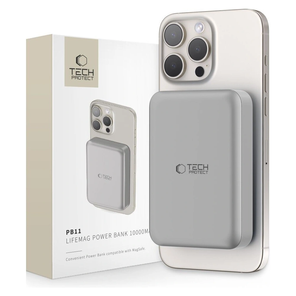 Powerbank Tech-Protect PB11 LifeMag MagSafe 10000mah Titanium - Powerbanki - Tech-Protect