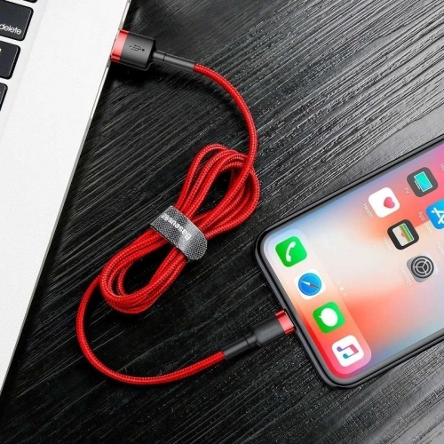 Kup Cablu Lightning USB Baseus Cafule 2.4A 1m (roșu) - BSU787RED - {ean13} - Sklep Home Screen