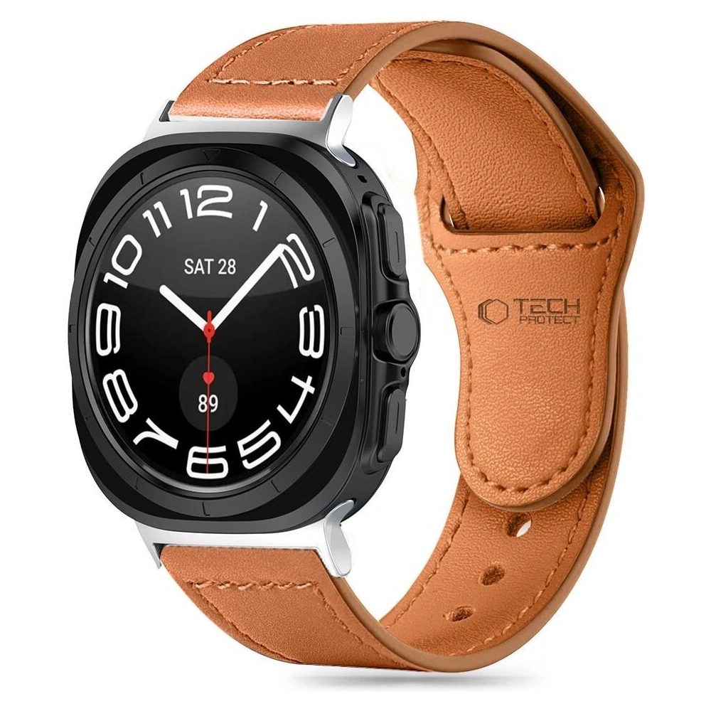 Pasek Tech-Protect Leatherfit Samsung Galaxy Watch Ultra 47mm Brown - Galaxy Watch Ultra - Tech-Protect