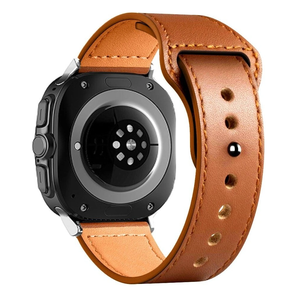 Pasek Tech-Protect Leatherfit Samsung Galaxy Watch Ultra 47mm Brown - Galaxy Watch Ultra - Tech-Protect