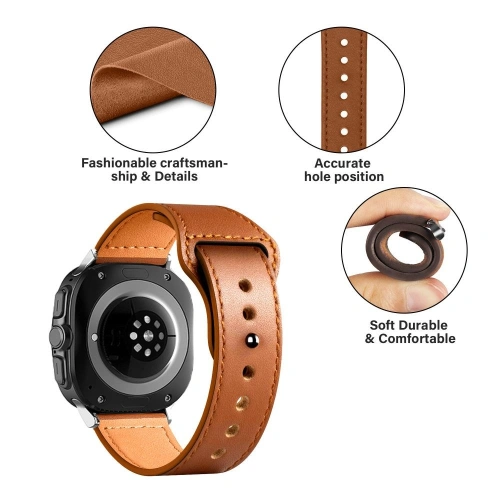 Kup Pásek Tech-Protect Leatherfit Samsung Galaxy Watch Ultra 47mm Hnědý - THP3000 - {ean13} - Sklep Home Screen