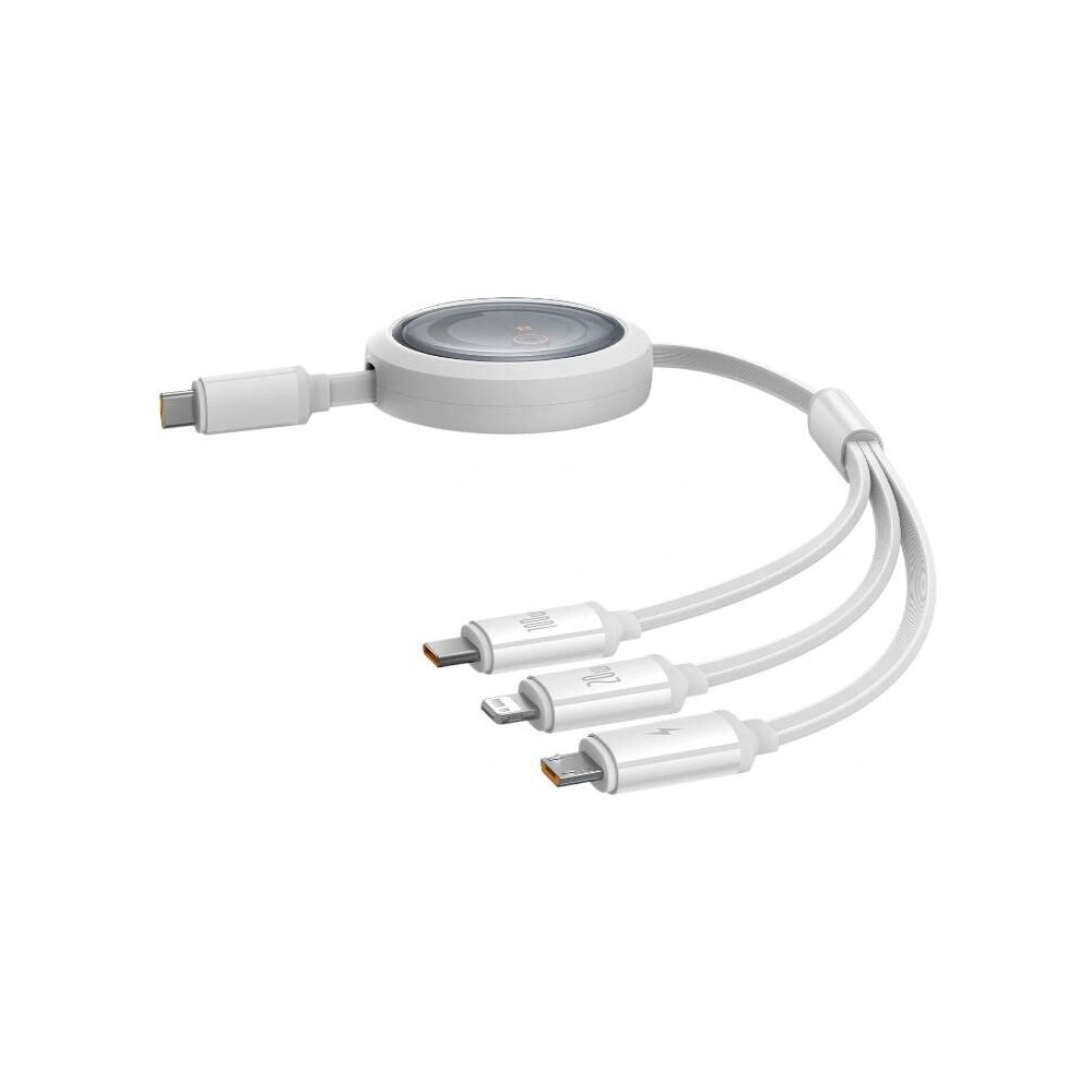 Kabel Baseus Free2Draw 3w1 USB-C / USB-C, Lightning, MicroUSB 100W 1.1m biały - 3w1 - Baseus