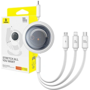 Kup Kabel Baseus Free2Draw 3in1 USB-C / USB-C, Lightning, MicroUSB 100W 1.1m weiß - BSU4919 - {ean13} - Sklep Home Screen