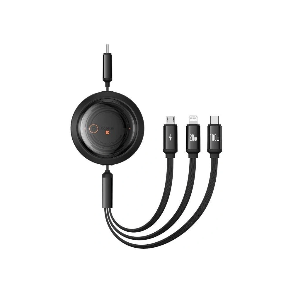 Kabel Baseus Free2Draw 3w1 USB-C / USB-C, Lightning, MicroUSB 100W 1.1m czarny - 3w1 - Baseus