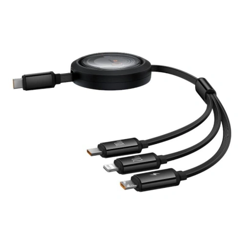 Kup Kábel Baseus Free2Draw 3w1 USB-C / USB-C, Lightning, MicroUSB 100W 1.1m fekete - BSU4920 - {ean13} - Sklep Home Screen