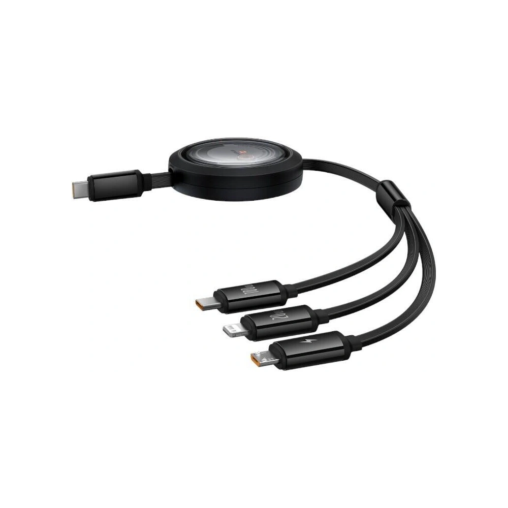Kabel Baseus Free2Draw 3w1 USB-C / USB-C, Lightning, MicroUSB 100W 1.1m czarny - 3w1 - Baseus
