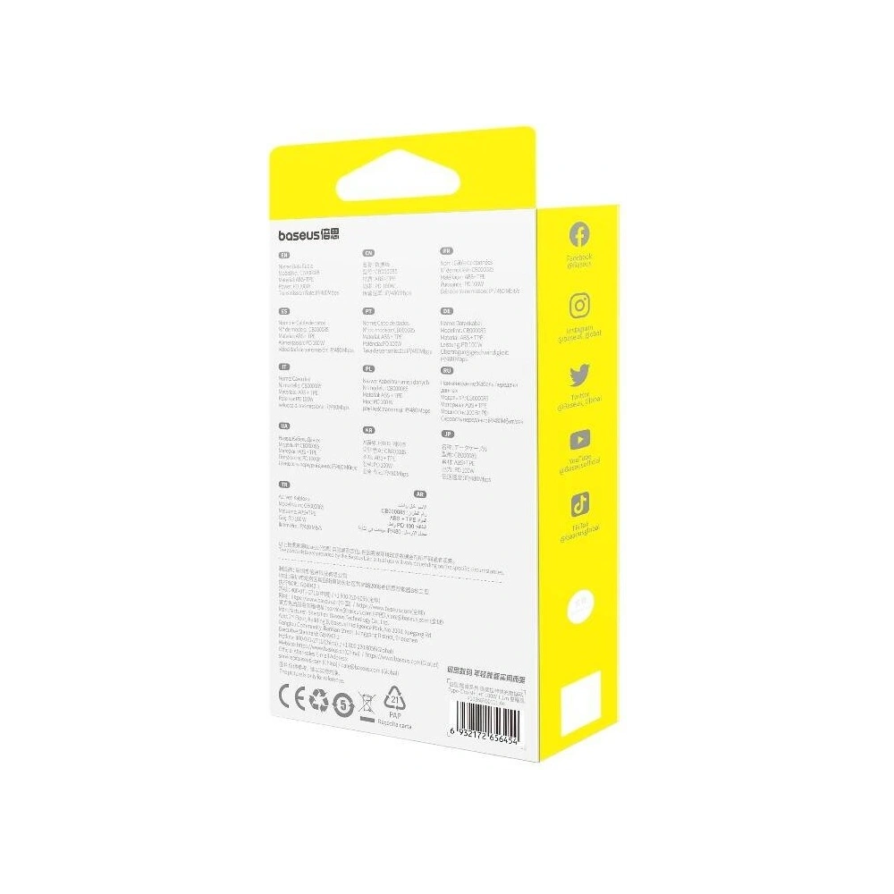 Kabel Baseus Free2Draw 3w1 USB-C / USB-C, Lightning, MicroUSB 100W 1.1m czarny - 3w1 - Baseus