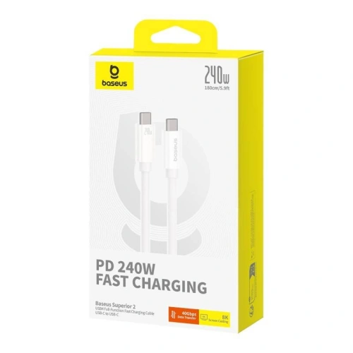 Kup Cablu Baseus Superior 2 USB-C / USB-C 240W 1.8m alb - BSU4921 - {ean13} - Sklep Home Screen