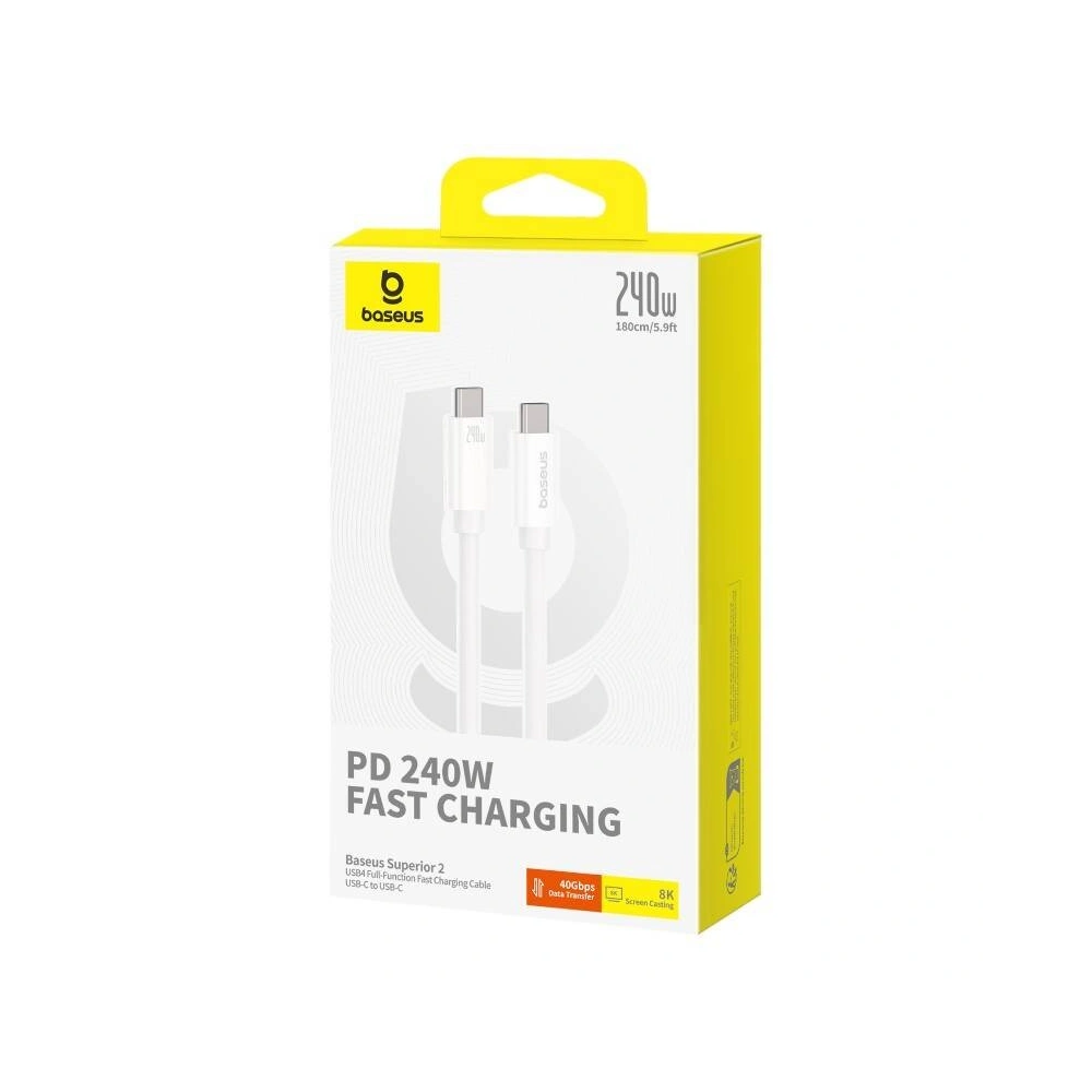 Kabel Baseus Superior 2 USB-C / USB-C 240W 1.8m biały - USB-C - USB-C - Baseus