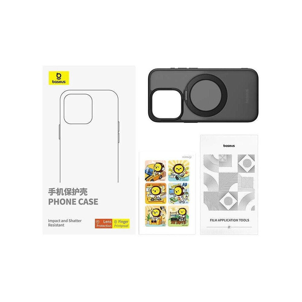 Etui Baseus SkyRing Magnetic + szkło Apple iPhone 15 Pro - iPhone 15 Pro - Baseus