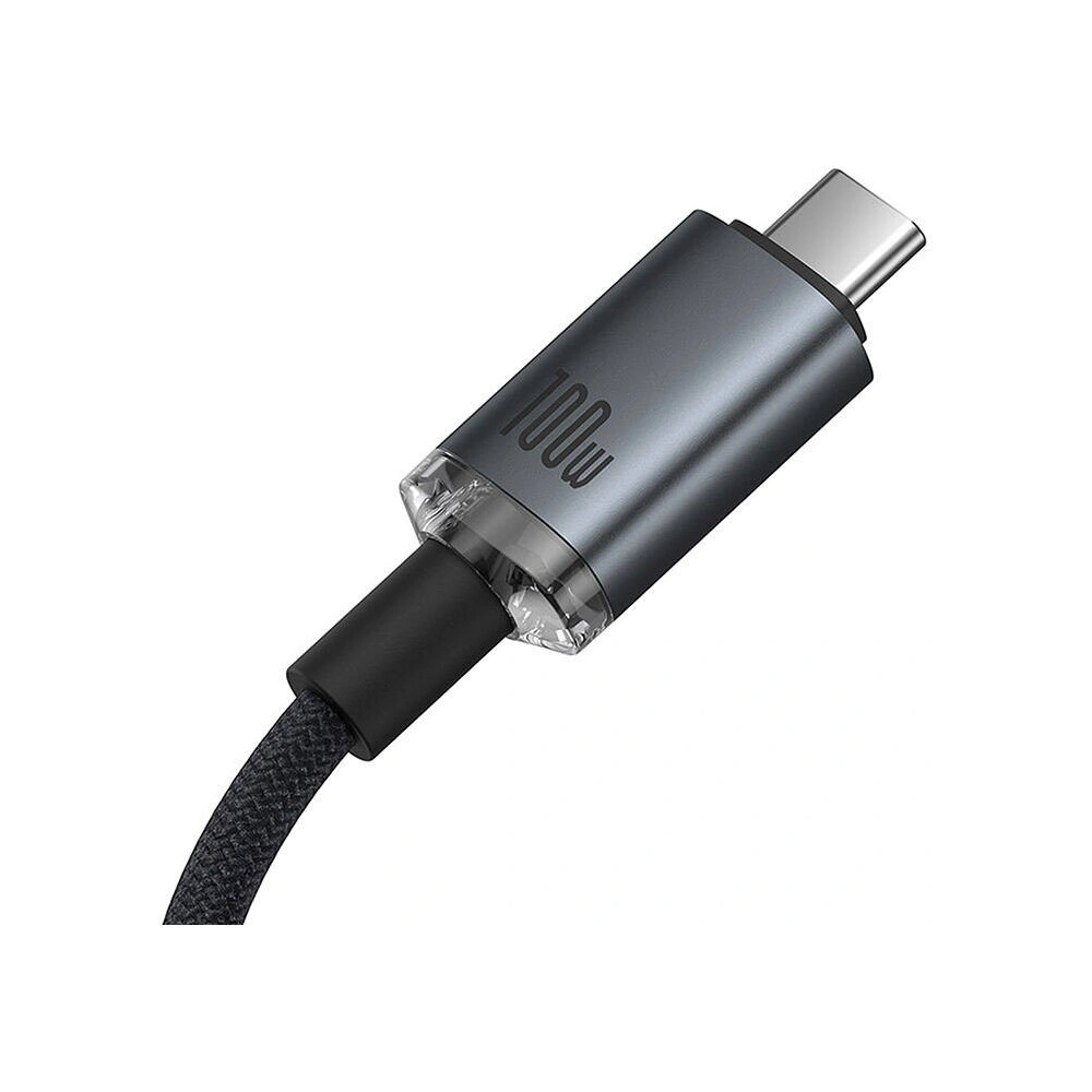 Kabel Baseus Crystal Shine USB-C / USB-C 100W 1.5m 20Gbps czarny - USB-C - USB-C - Baseus