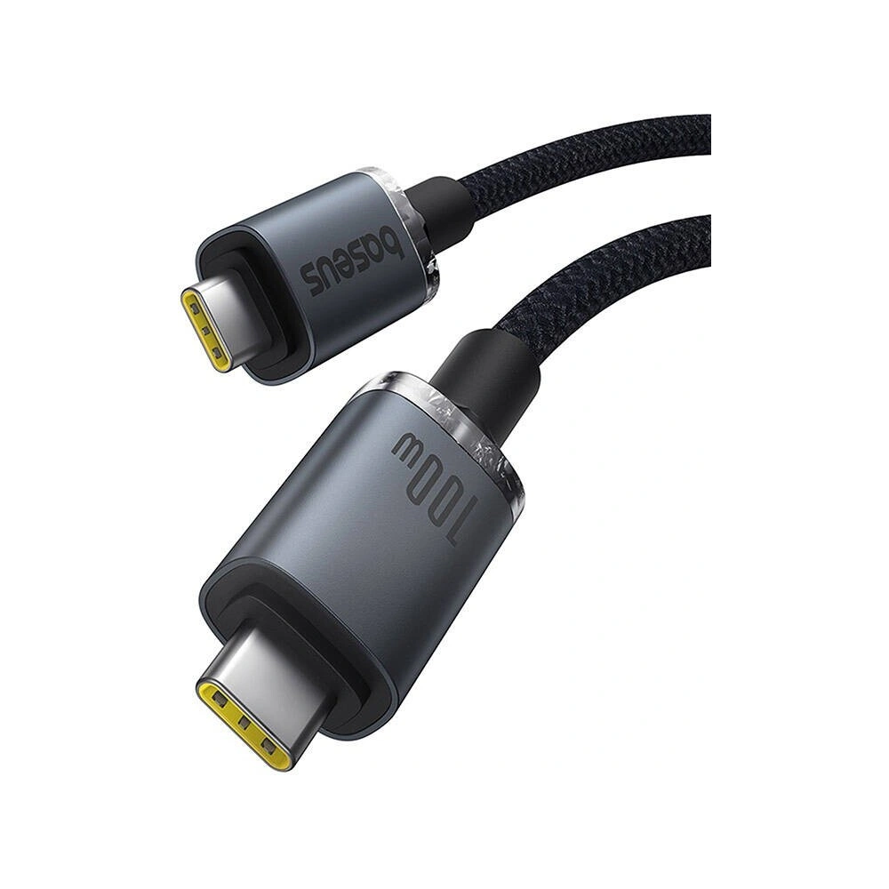 Kabel Baseus Crystal Shine USB-C / USB-C 100W 1.5m 20Gbps czarny - USB-C - USB-C - Baseus