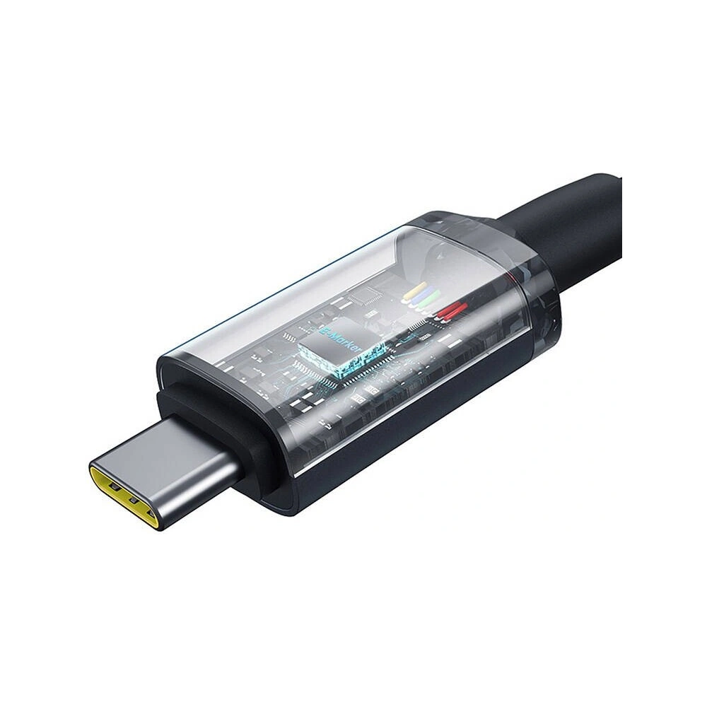 Kabel Baseus Crystal Shine USB-C / USB-C 100W 1.5m 20Gbps czarny - USB-C - USB-C - Baseus