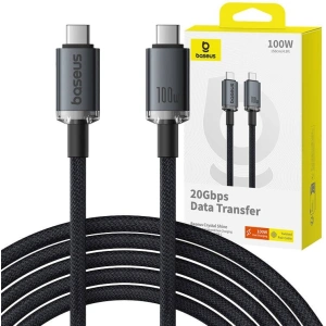 Buy Baseus Crystal Shine USB-C / USB-C cable 100W 1.5m 20Gbps black - BSU4925 - {ean13} - Home Screen Store Europe