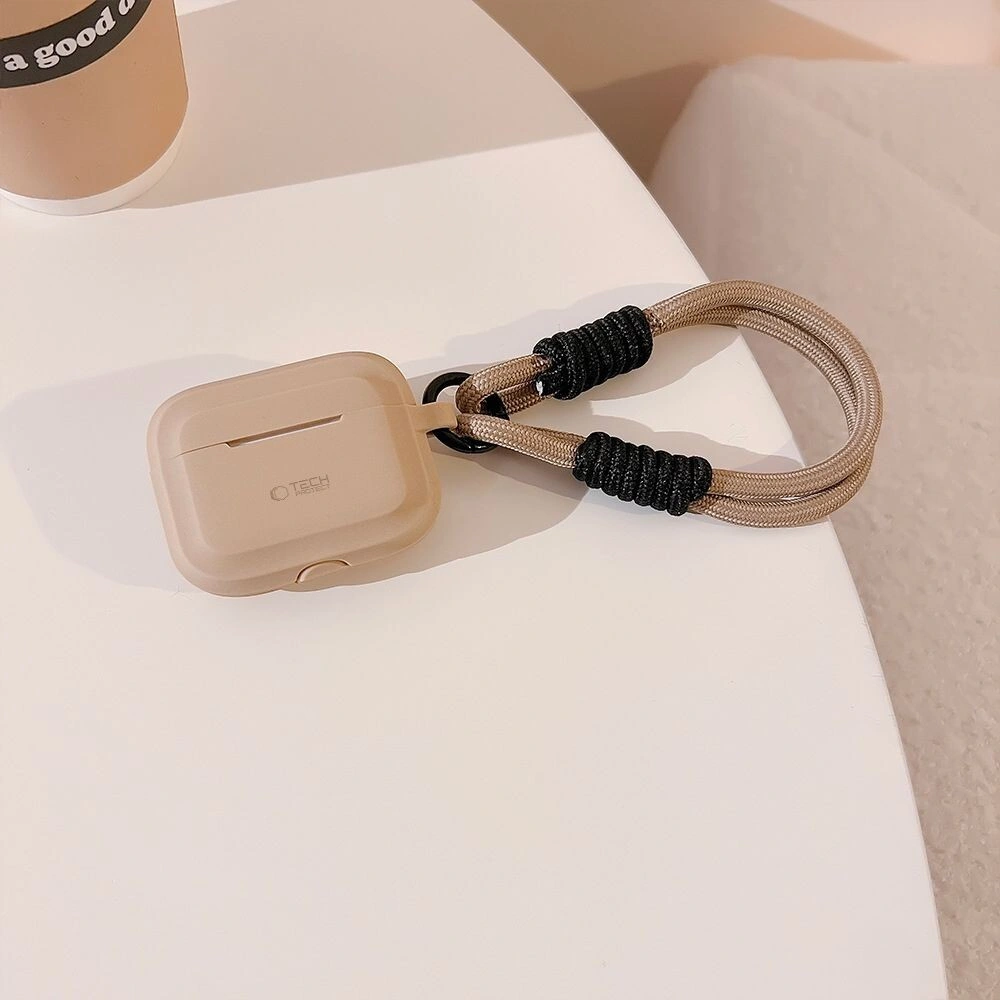 Etui Tech-Protect Silicone Rope Apple Airpods Pro 1 / 2 Cafe Latte - AirPods Pro (2. generacji) - Tech-Protect
