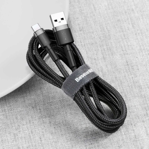 Kup Kabel USB-C Baseus Cafule 2A 3m (šedo-černý) - BSU795GRYBLK - {ean13} - Sklep Home Screen