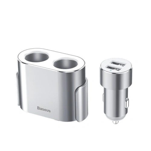 Kup Distribuitor priză brichetă Baseus 2xUSB 3,1A 100W (argintiu) - BSU798SLV - {ean13} - Sklep Home Screen