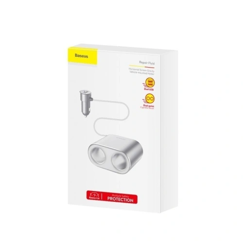 Kup Baseus Zigarettenanzünder-Steckdosenverteiler 2xUSB 3.1A 100W (silber) - BSU798SLV - {ean13} - Sklep Home Screen
